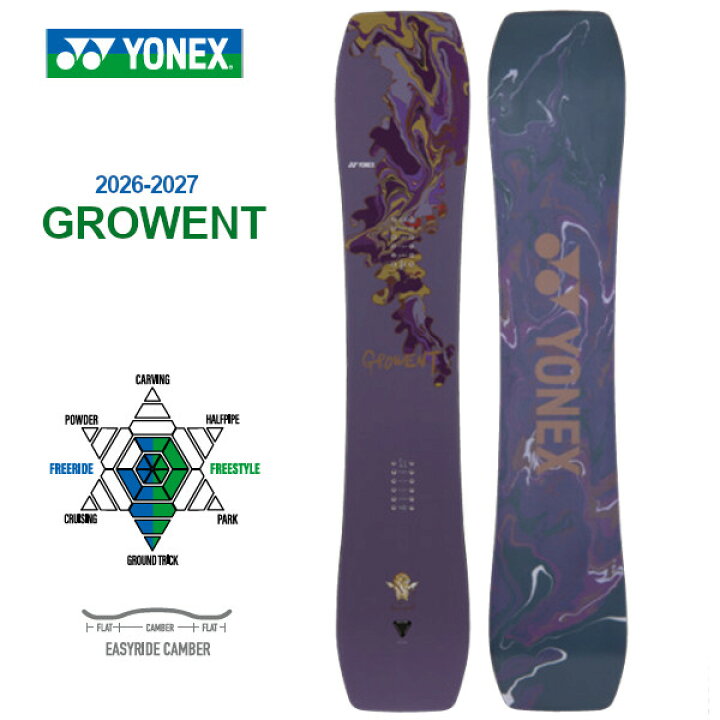 楽天市場】特典付き 26-27 YONEX ヨネックス スノーボード GROWENT 