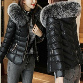 レディース ジャケット コート アウター ダウンジャケット 中綿ジャケット フード付き フェイクファー 暖かい 可愛い かわいい 韓国 かっこいい カジュアル 大人 上品 シンプル クラシック