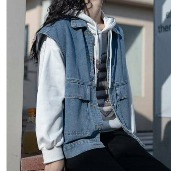 楽天市場 レディース ジャケット 上着 羽織り ジレ ベスト デニム インスタ映え 高見え 可愛い かわいい 韓国 かっこいい カジュアル 大人 上品 きれいめ シンプル クラシック エレガント こなれ感 センス Sense