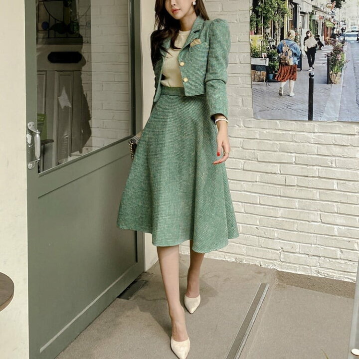 楽天市場】セットアップ ジャケット 上着 2点セット スーツ クロップ丈  