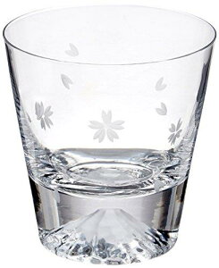 田島硝子 富士山 ロックグラス 桜富士 TG16-015-RS (桜風呂敷包み)