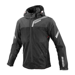 KOMINE 2025モデル JK-179 エニグマライト ハーフメッシュパーカ バイク用 春夏向け CE規格プロテクター メッシュ Black XL