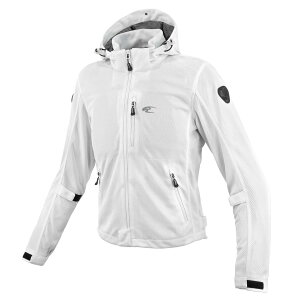 KOMINE 2025モデル JK-176 エニグマライト メッシュパーカ バイク用 春夏向け CE規格プロテクター メッシュ Silver 3XL