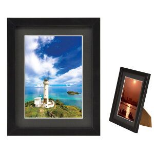 ハクバ HAKUBA 額縁 MM-01 2L 木製 スタンド付 ブラック FWMM01-BK2L