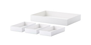 ライクイット (like-it) 小物をスッキリひとまとめにできる万能 収納ボックス タイディアップボックス スターターキット(浅型4点) TDS-03 ホワイト 小物収納 棚収納 ツールボックス オープンラ