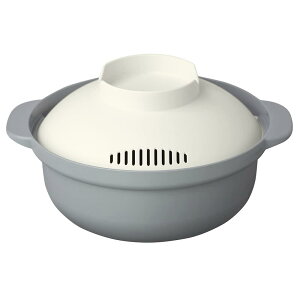 アンドエヌイー(&NE) レンジポット nikii グレー 1.5L レンジ鍋 レコポ recopo 日本製 一人用 レシピ付き 小型 軽量 レンジ調理鍋 電子レンジ用 鍋 ラーメン パスタ NIM-205-GY