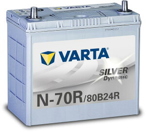 VARTA(�o���^) Silver Dynamic N-70R/80B24R ���Y�ԗp�o�b�e���[ �A�C�h�����O�X��/�[�d�����/�W���� �������E�����e�i���X�t���[�� N-55R�݊�