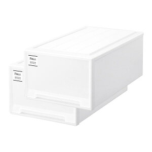 【通販限定2個セット】天馬 収納ボックス フィッツケース 押入れ 幅44×奥行74×高さ30cm 収納ケース たわみにくい 衣装ケース 日本製 【色 ホワイト】 【サイズ ディープL】