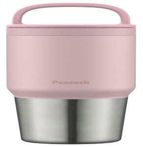 ピーコック魔法瓶工業(The-peacock) 【ハンドル付き・食洗器対応】 ピーコック 水筒 マグボトル 600ml 蓋付き ステンレスボトル 洗いやすい 保温保冷 パウダーピンク AEF-60 PP