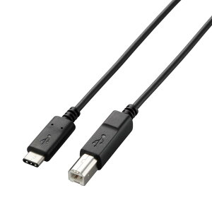 GR USBP[u Type C (USB C to USB B) 2.0m USB2.0Fؕi 3Ao ő480Mbps ubN U2C-CB20NBK
