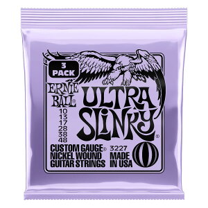 �y���K�i�z ERNIE BALL 3227 �G���L�M�^�[�� (10-48) ULTRA SLINKY 3Set Pack
