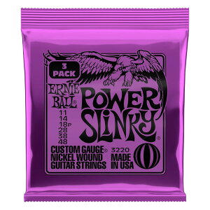 【正規品】 ERNIE BALL 3220 エレキギター弦 (11-48) POWER SLINKY 3Set Pack