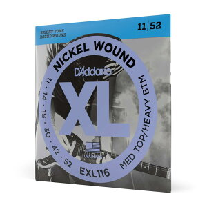 D’Addario ダダリオ エレキギター弦 ニッケル Medium Top/Heavy Bottom .011-.052 EXL116 【国内正規品】