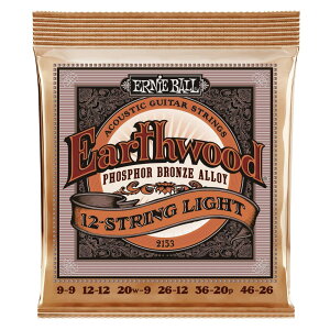 yKiz ERNIE BALL 2153 AR[XeBbNM^[ 12 (09-46) EARTHWOOD 12-STRING PHOSPHOR BRONZE LIGHT