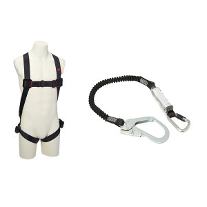 スリーエム 新規格適合 フルハーネス 安全帯 伸縮式 ランヤード (シングル) セット プロテクタ M/L 墜落制止用器具