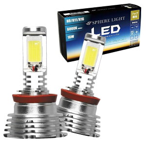 XtBACg H8 H11 H16 tHOv LED ou 6000K zCg 4800lm 12V ԌΉ t@X ȒPt mCY΍ h ho px ⏕ SPHERELIGHT SHKPE060-S