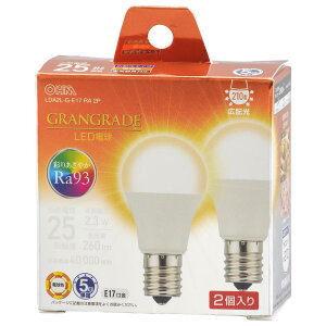 �I�[��(OHM) �d�@ LED�d�����` E17 25�`����/25W���� �d���F Ra93�����F �����Ή� �f�M�ގ{�H���Ή� �~�j�N���v�g���` 5�N 2�� LDA2L-G-E17 RA 2P 06-5554