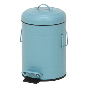不二貿易 ゴミ箱 ダストボックス 容量5L スモークブルー ラウンド スチール34739