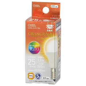 �I�[��(OHM) �d�@ LED�d�����` E17 25�`����/25W���� �d���F Ra93�����F �����Ή� �f�M�ގ{�H���Ή� �~�j�N���v�g���` 5�N LDA2L-G-E17 RA 06-5551