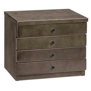 天然木 書類収納 書類保管 ミニラック 卓上チェスト 薄型4段収納 完成品