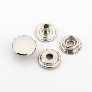 HASI HATO バネホックNO.7050 15mm 標準セット 鉄材 ニッケル ゴールド 黒 ブラック 10組入り レザークラフト金具 留め具.ボタン