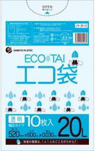 [���ꃁ�[�J�[5�P�[�X�ȏ㑗������][�|����]�G�R�� LN-28-52(20L)����[LLDPE][0.030��×520×600mm][10��×60��/�P�[�X]�s�T���L���E�v���e�b�N���K�㗝�X�t[���ƎҌ���]�k�C���E���ꗣ���͕ʓr����