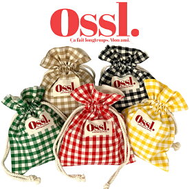 【正規品】 Ossl ポーチ 巾着 ギンガムチェック Ossl Handmade Check Pouch ☆ 化粧ポーチ 小物入れ タグ バッグ ロゴ チェック柄 かわいい おしゃれ キュート 韓国ブランド 韓国ファッション 韓国 コットン リネン オスル 【韓国発送/海外通販/関税込/送料無料】