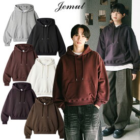 【購入特典Tシャツ付き！】 JEMUT パーカー DAYCUT CROP OVERFIT HOODIE KJHD2649 ☆ フーディー フード メンズ レディース ストリート カジュアル　シンプル 韓国ファッション 韓国ブランド ジェモッ 【送料無料】