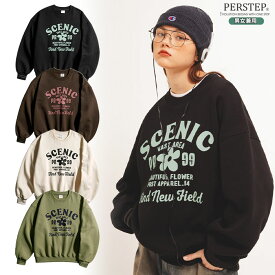 【購入特典Tシャツ付き！】 PERSTEP スウェット トレーナー Scenic Sweat Shirt JUMT4611 ☆ コットン 長袖 メンズ レディース カジュアル ストリート 韓国ブランド 春 秋 冬 韓国 パーステップ 【送料無料】