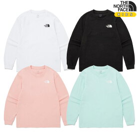 【正規品】THE NORTH FACE キッズ カットソー K'S COTTON BASIC L/S TEE NT7TQ01 ☆ ロンT 子供服 綿 コットン レディース キャンプ ロゴ シンプル 大人着用OK 韓国ファッション 韓国 ノースフェイス 【韓国発送/海外通販/関税込/送料無料】