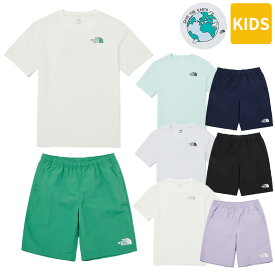 【正規品】 THE NORTH FACE Tシャツ ショートパンツ K'S GREEN EARTH EX CREW SET NT7UQ30 ☆ 半袖 トップス ボトムス セット キッズ ジュニア 子供服 男の子 女の子 ロゴ シンプル 韓国ファッション 韓国 ノースフェイス 【韓国発送/海外通販/関税込/送料無料】