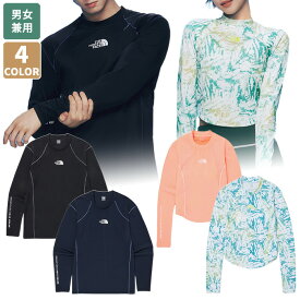 【正規品】 THE NORTH FACE 長袖 Tシャツ OCEAN WAVE L/S MOCK NECK NT7TQ17 ☆ メンズ レディース ラッシュガード 水着 ウォータースポーツ カジュアル ロゴ アウトドア アクティビティ レジャー 韓国ファッション ノースフェイス 【韓国発送/海外通販/関税込/送料無料】