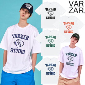 【正規販売店】VARZAR Tシャツ ゆったり VZ Studio T-Shirts ☆ 半袖 ロゴ プリント ストリート カジュアル シンプル オーバーフィット レディース メンズ 韓国 人気 韓国ファッション 韓国ブランド バザール K-POP 【韓国発送/海外通販/関税込/送料無料】