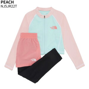 【正規品】 THE NORTH FACE 水着 G'S SURFSIDE ZIP UP SET NJ5JR22 ☆ 子供服 ラッシュガード 長袖 レギンス ウォーターウエア ロゴ ベビー キッズ ジュニア ノースフェイス【関税込/送料無料】