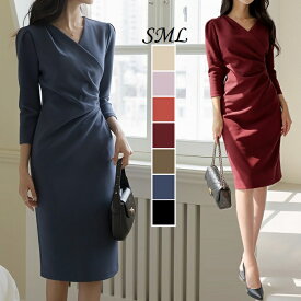 結婚式 ワンピース 秋冬 パーティードレス 春 タイトワンピース 二次会 謝恩会 卒業式 卒園式 およばれワンピース フォーマル