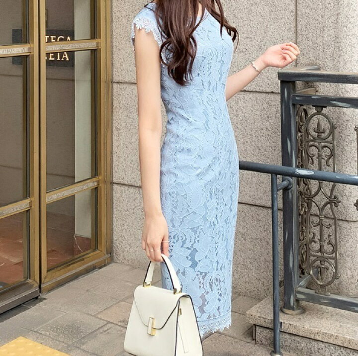 楽天市場】ワンピース 結婚式 袖なし パーティードレス レース 