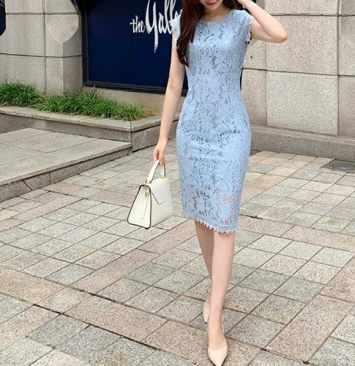 楽天市場】ワンピース 結婚式 袖なし パーティードレス レース 