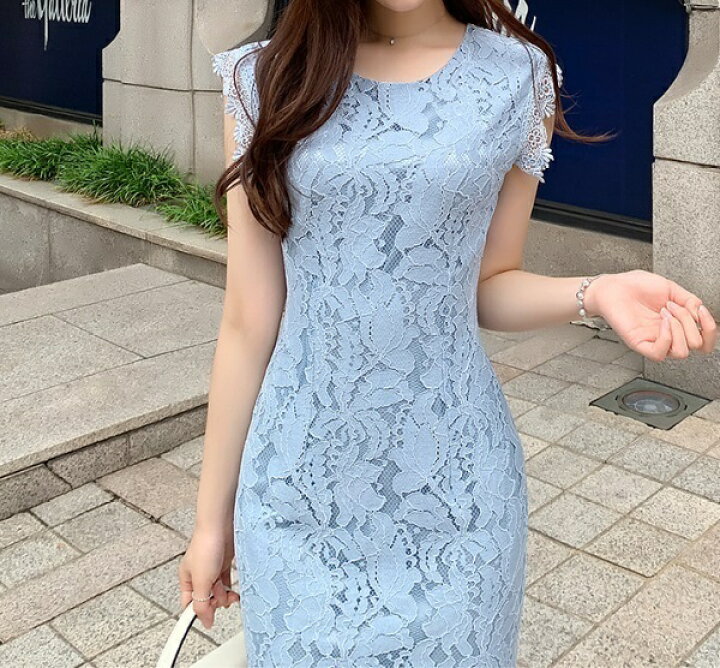 楽天市場】ワンピース 結婚式 袖なし パーティードレス レース 