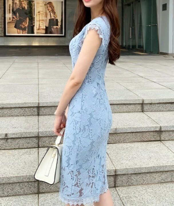 楽天市場】ワンピース 結婚式 袖なし パーティードレス レース 
