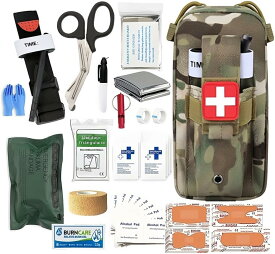 医療キット 救急セット 外傷キット 止血帯付き 多機能 ミニ ウエストバッグ 軽量で持ち運びに便利 防災セット 応急処置キット 防災グッズ アウトドア キャンプ用品 サバイバルツール セット ハイキング 登山 救急隊員 緊急治療などに適合