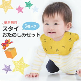 【全品クーポン対象】送料無料 出産祝い キャラ物以外 スタイ 福袋 360度スタイ 6枚セット スナップボタン セット 防水 よだれかけ 男の子 女の子 ベビースタイ 赤ちゃん スタイ セット 食事スタイ 食事用スタイ お食事スタイ かわいい シリコンも コットン おしゃれ 総柄