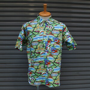 SEPTIS ORIGINAL(�Z�v�e�B�Y�I���W�i��) B.D PRINT SHIRTS(�{�^���_�E�� �v�����g�V���c) U.S.A FABRIC / DRIVE REST AREA GREEN