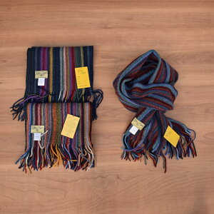 GLEN FYNE(�O�����t�@�C��)�yMADE IN SCOTLAND�zMULTI STRIPE WOOL SCARF/MUFFLER(�}���`�X�g���C�v �E�[�� �X�J�[�t/�}�t���[)