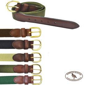 【5 COLORS】BARRONS HUNTER(バロンズハンター) SURCINGLE RIBBON BELT(コットン＆レザーリボンベルト) SOLID