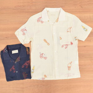 FAR AFIELD(�t�@�[�A�t�B�[���h) STACHIO SHIRTS MENU EMBROIDERY(�I�[�v���J���[�V���c/�J�݃V���c �h�J)