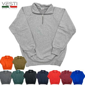 VESTI(ヴェスティ) 【MADE IN ITALY】 HALFZIP SWEAT SHIRTS(ハーフジップスウェットシャツ)