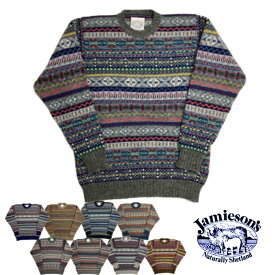 JAMIESON'S(ジャミーソンズ)【MADE IN ENGLAND】 ALL OVER FAIRISLE CREW NECK SWEATER(イギリス製 フェアアイル柄 クルーネックセーター)