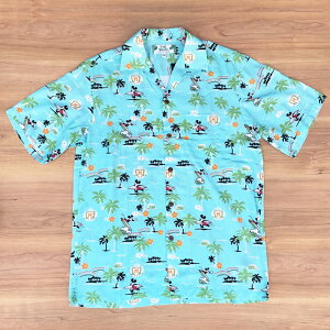 TWO PALMS(�c�[ �p�[���X)×DISNEY(�f�B�Y�j�[) �yMADE IN HAWAII�zRAYON ALOHA SHIRTS(�n���C�� ���[���� �A���n�V���c)MICKEY MOUSE(�~�b�L�[�}�E�X)