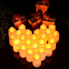 【24個セット】キャンドルライト LED キャンドル 電池式 ろうそく おしゃれ 癒し 無香料 暖色 揺らぐ炎 結婚式 誕生日 室内 室外 飾り イベント インテリア