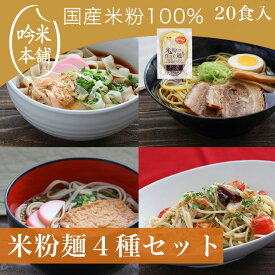 【麺のみ】【送料無料】米粉 麺セット グルテンフリー 日本のお米からつくった「お米屋さんの米粉」麺セット(1食130g)20食入(ラーメン・パスタ・うどん・きしめん各5食)【小麦粉不使用】 【39ショップ対応】 【北海道・沖縄県・離島別途送料必要】